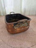 Small Vintage Hammered Copper Pot w/Brass Handles