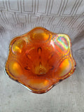 Iridescent Marigold Carnival Glass Vase