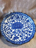 Pair of Andrea by Sadek Blue and White Mum Decorative Plates