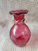 Miniature Cranberry Glass Bud Vase
