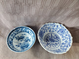 2 Piece Blue and White Ceramic Bowls