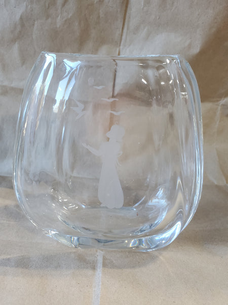 Etched Crystal Vase