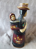 Hand Painted Wooden Folk Art Woman and Child Figurine