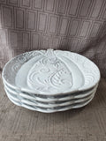 Set of 4 Pier 1 White Pumpkin Salad Plates
