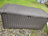 Brown Suncast Basket Weave Plastic Deck Box