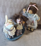 Ladie and Friends Lizzie High Doll Older Sister Doing a Perm on Little Sister Doll