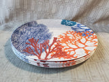 Set of 5 Coral Reef Melamine Dinner Plates