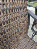 Bar Height All-Weather Wicker Swivel Chair Pair