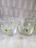 Set of 4 Anthropologie Hand Blown Pineapple Lowball Tumblers