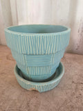 Vintage McCoy U.S.A. Planter w/Fixed Saucer (has a chip, see photos)