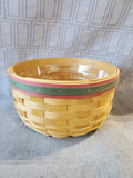 Longaberger Round Red and Green Rim Basket