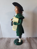 Byers' Choice Carolers Colonial Williamsburg Signed "Man Holding Lantern and Music Sheet" Figurine
