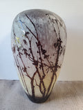 Acid Etched Purple Glass Vase