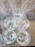 Set of 5 Signed Crystal Wine Goblets