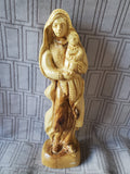 Carved Wooden Madonna & Child Figurine