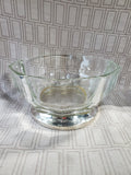 Italian Clear Glass and Silverplate Pedestal Serving Bowl