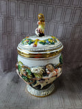 Italian Made Capodimonte Cherub Candy Dish