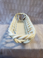 Eucalyptus Stoneware Cream Colored Bread Basket