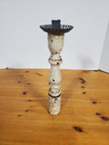Rustic Metal and Wooden Tapered Candle Holder