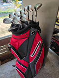 Calloway Women's Big Bertha X-12 Irons (S-4)w/Graphite Shafts + Red Calloway Golf Bag + Putter and Hybrid Club