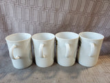 Set of 4 White Grapevine Mugs