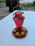 Glass and Plastic Hummingbird Feeder