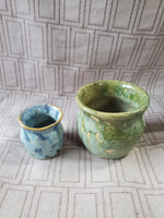 Pair of Small Glazed Pottery Vases