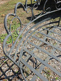 Vintage Wrought Iron Curved Bench