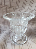Heavy Clear Glass Tapered Candle Holder