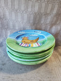 Set of 6 Ceramic Painted Easter Salad Plates