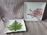 2 Piece Christmas Cookie Platter Lot