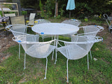 Classic White Iron Patio Dining Set, 7-Pieces + Cover **Read description**