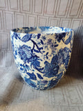 Pair of Blue and White Floral Ceramic Planters