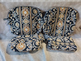 Set of 4 Vera Bradley "Cafe Latte" Pattern Toiletry Bags