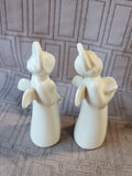 Pair of Royal Copenhagen White Angel Figurines