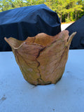 Signed Decorative Leaf Terracotta Planter (no liner)