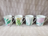 Set of 4 Horchow Collection Botanical Mugs
