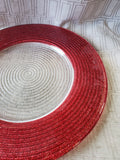 Clear Glass and Red Glitter Cookie Platter