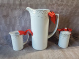 3 Piece Threshold Porcelain Snowflake Tea Set