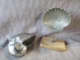 2 Piece Metal Seashell Decor Lot