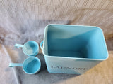 Blue Metal Laundry Powder Container with 2 Scoops