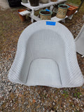 Lloyd Loom White Wicker Chair Pair