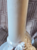 Pair of Portugal Glazed Terracotta Seashell Candlesticks