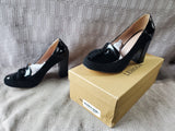 Pair of Lehoor Women's Black Chunky Heels—Women's Size 8.5