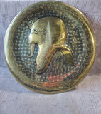 Signed Brass Egyptian Pharoah Wall Plate