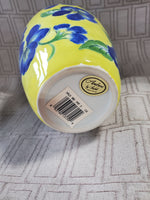 (A) Andrea by Sadek Yellow and Blue Floral Vase (2 AVAILABLE PRICED INDIVIDUALLY AT $18 EACH)