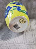 (A) Andrea by Sadek Yellow and Blue Floral Vase (2 AVAILABLE PRICED INDIVIDUALLY AT $18 EACH)