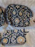 Set of 4 Vera Bradley "Cafe Latte" Pattern Toiletry Bags