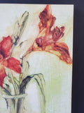 Blum Lillies in Vase Print on Wood Plaque
