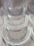 Set of 6 Clear Glass Crescent Shaped Plates